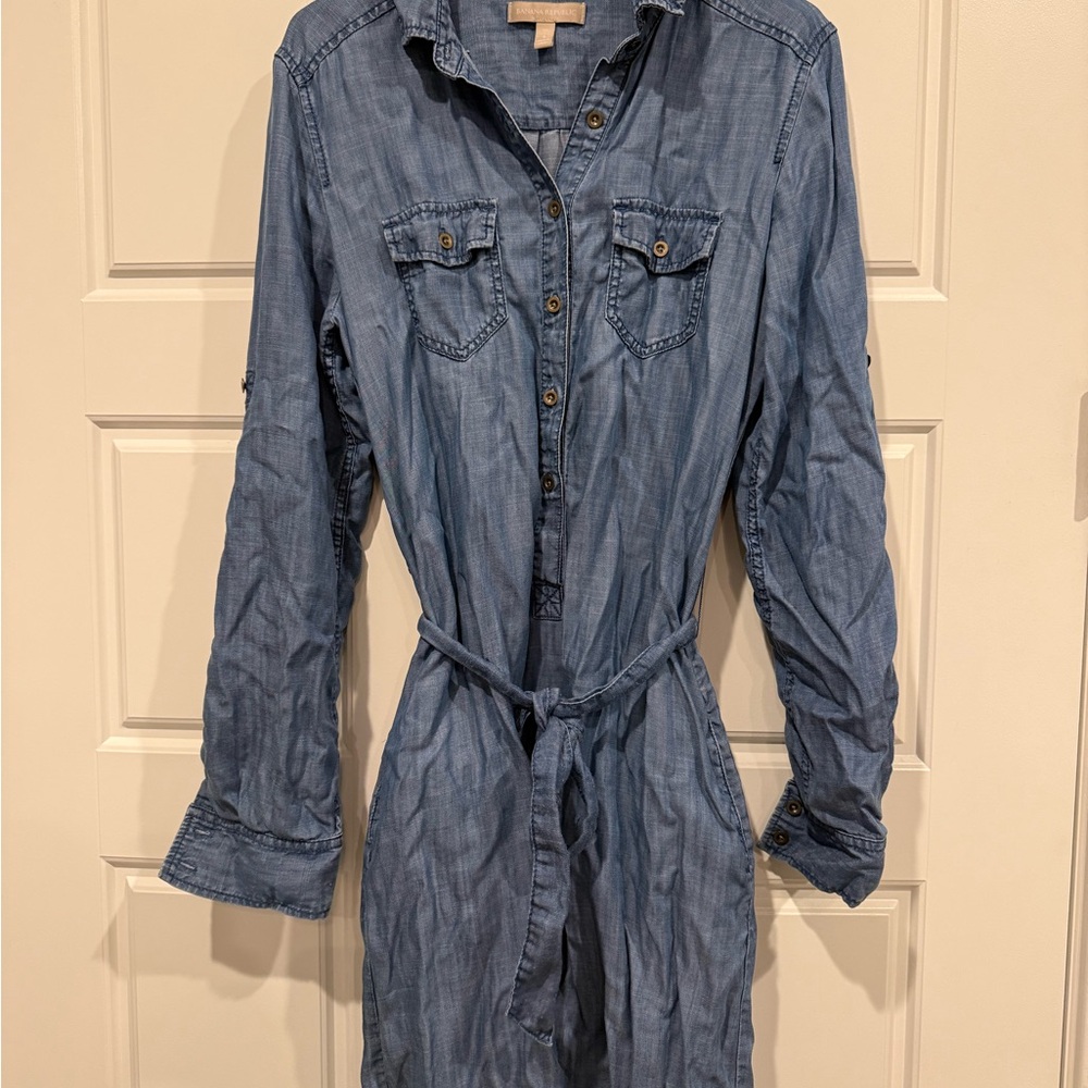 Banana Republic Blue Chambray Dress